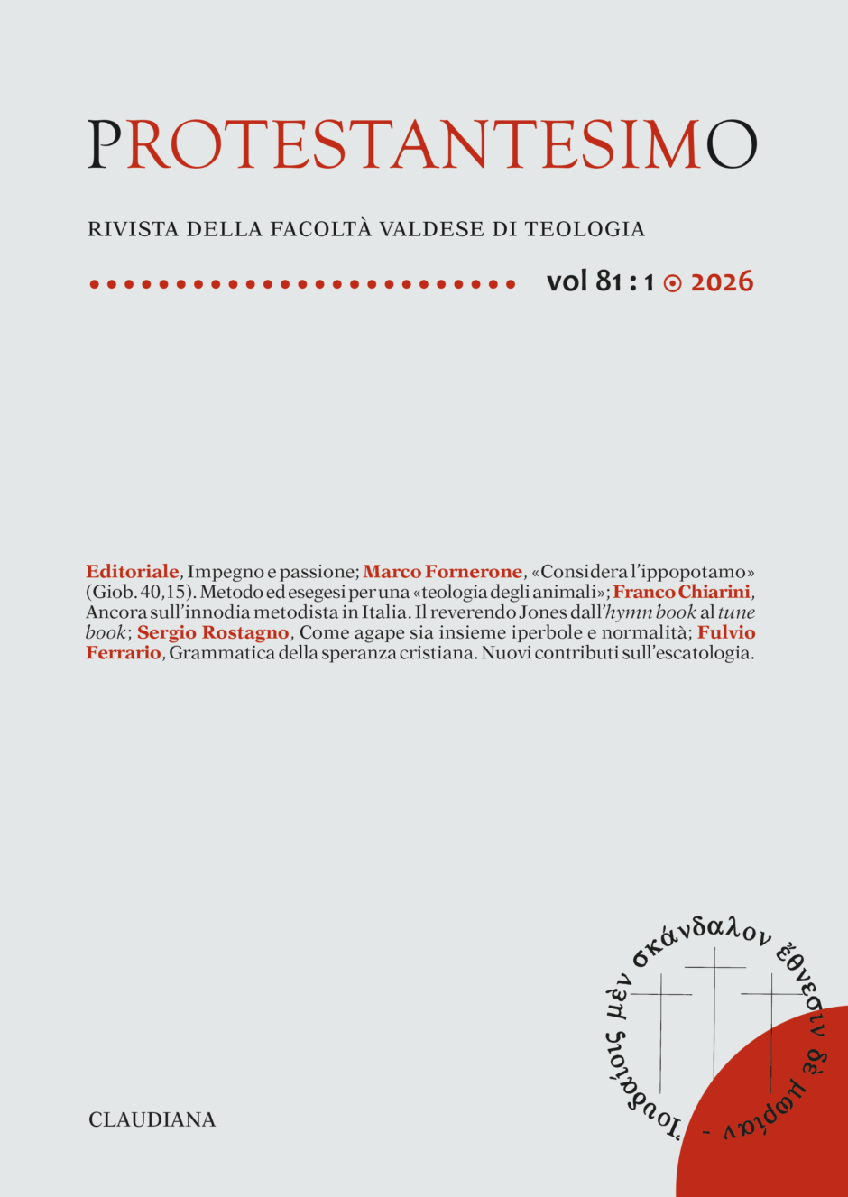 PROTESTANTESIMO vol 81 : 1