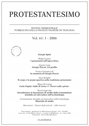 protestantesimo vol 61 : 1