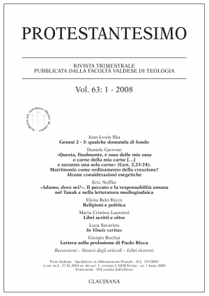 protestantesimo vol 63 : 1