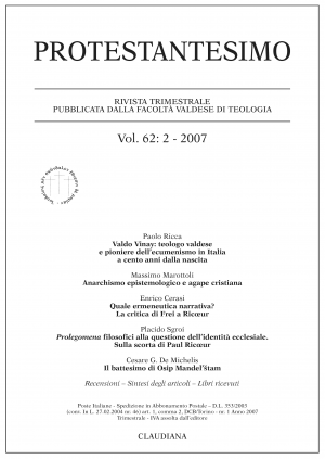 protestantesimo vol 62 : 2